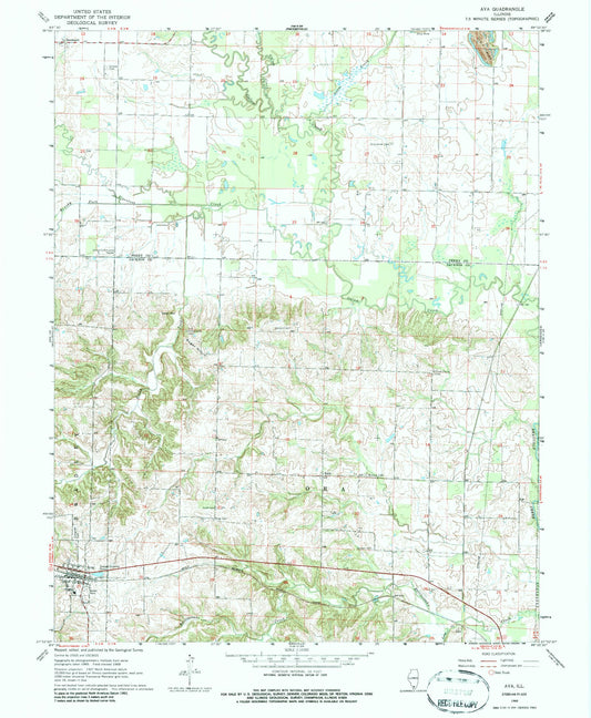 Classic USGS Ava Illinois 7.5'x7.5' Topo Map Image