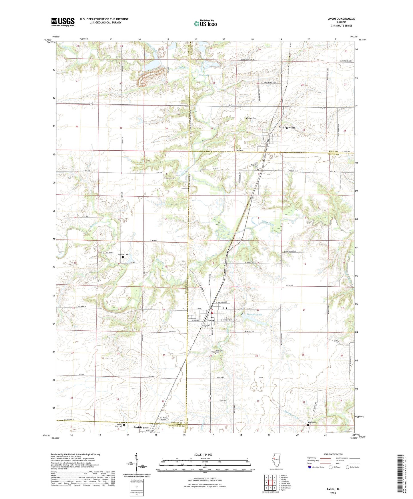 Avon Illinois US Topo Map Image