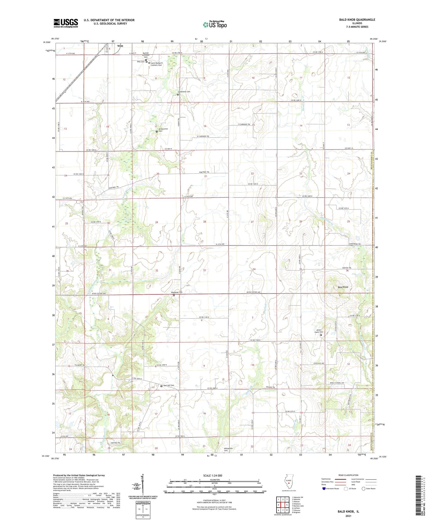 Bald Knob Illinois US Topo Map Image