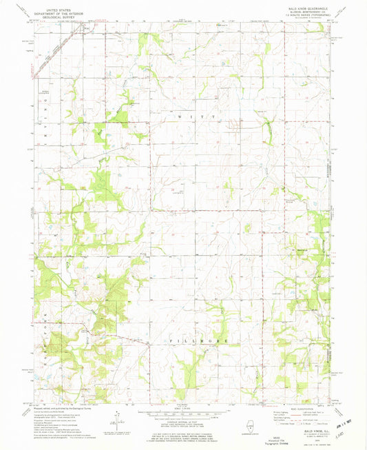 Classic USGS Bald Knob Illinois 7.5'x7.5' Topo Map Image