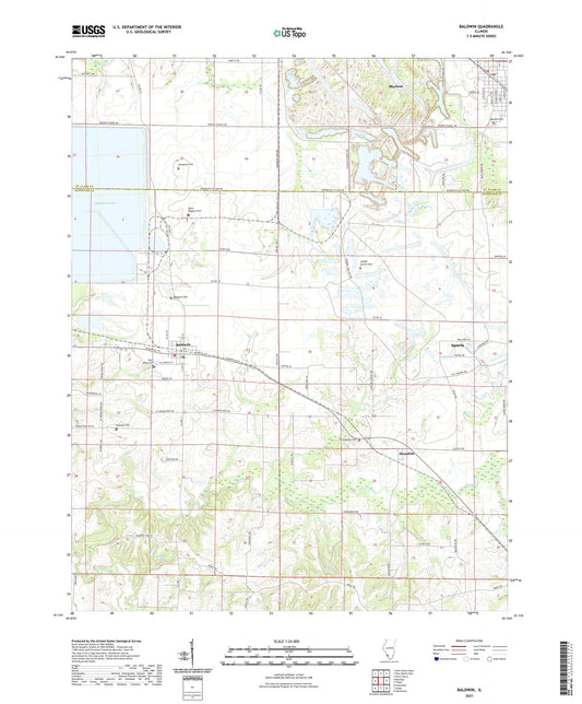 Baldwin Illinois US Topo Map Image