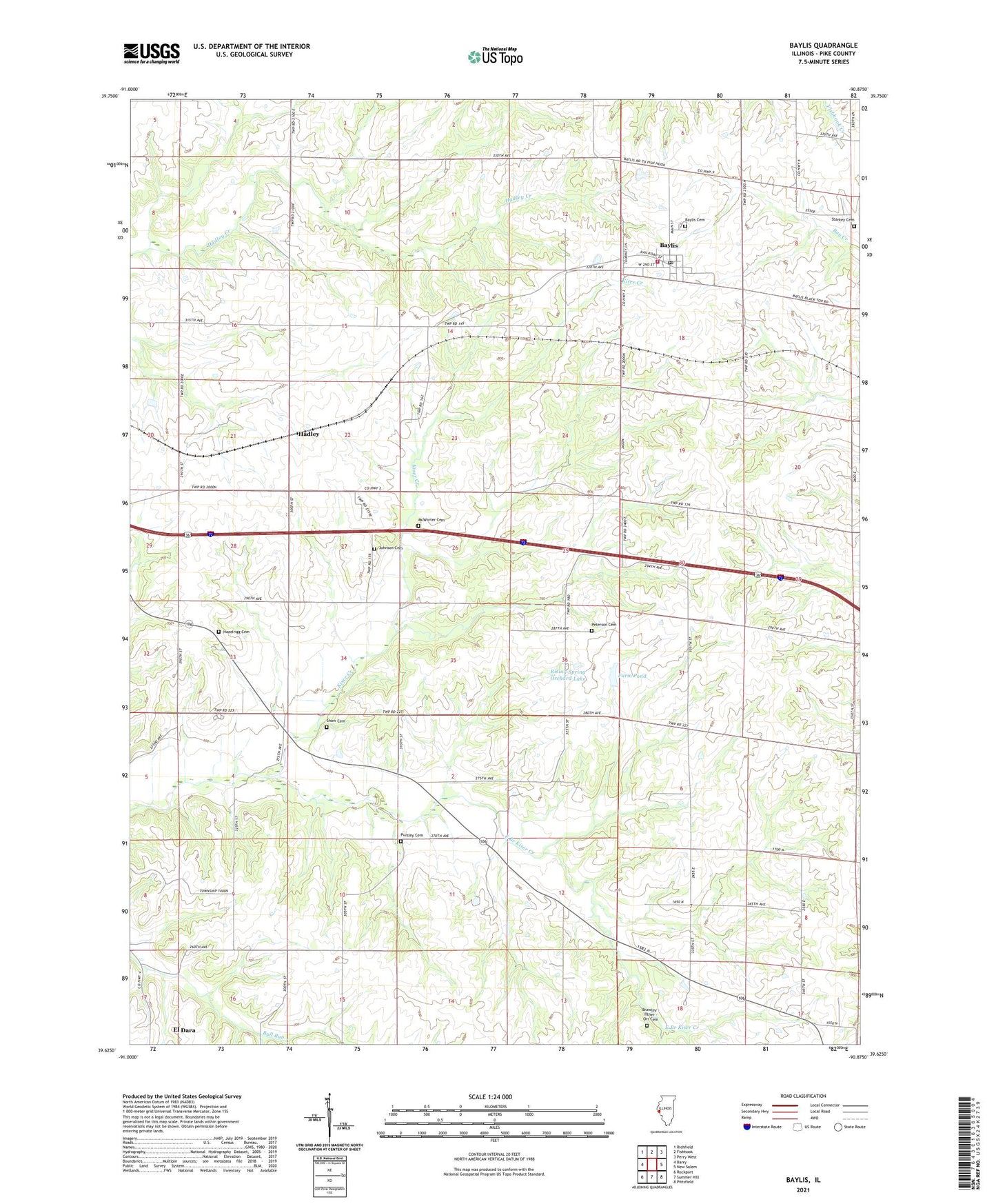 Baylis Illinois US Topo Map Image