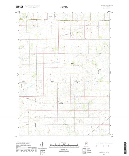 Belvidere NE Illinois US Topo Map Image