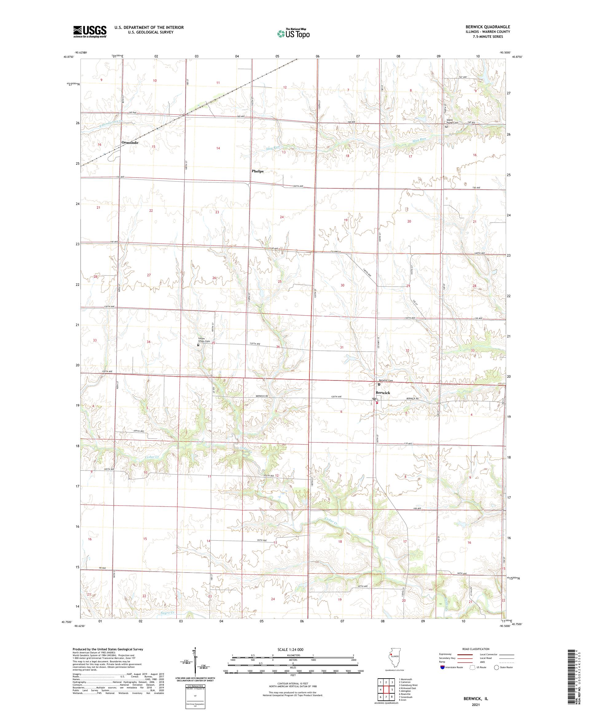 Berwick Illinois US Topo Map – MyTopo Map Store