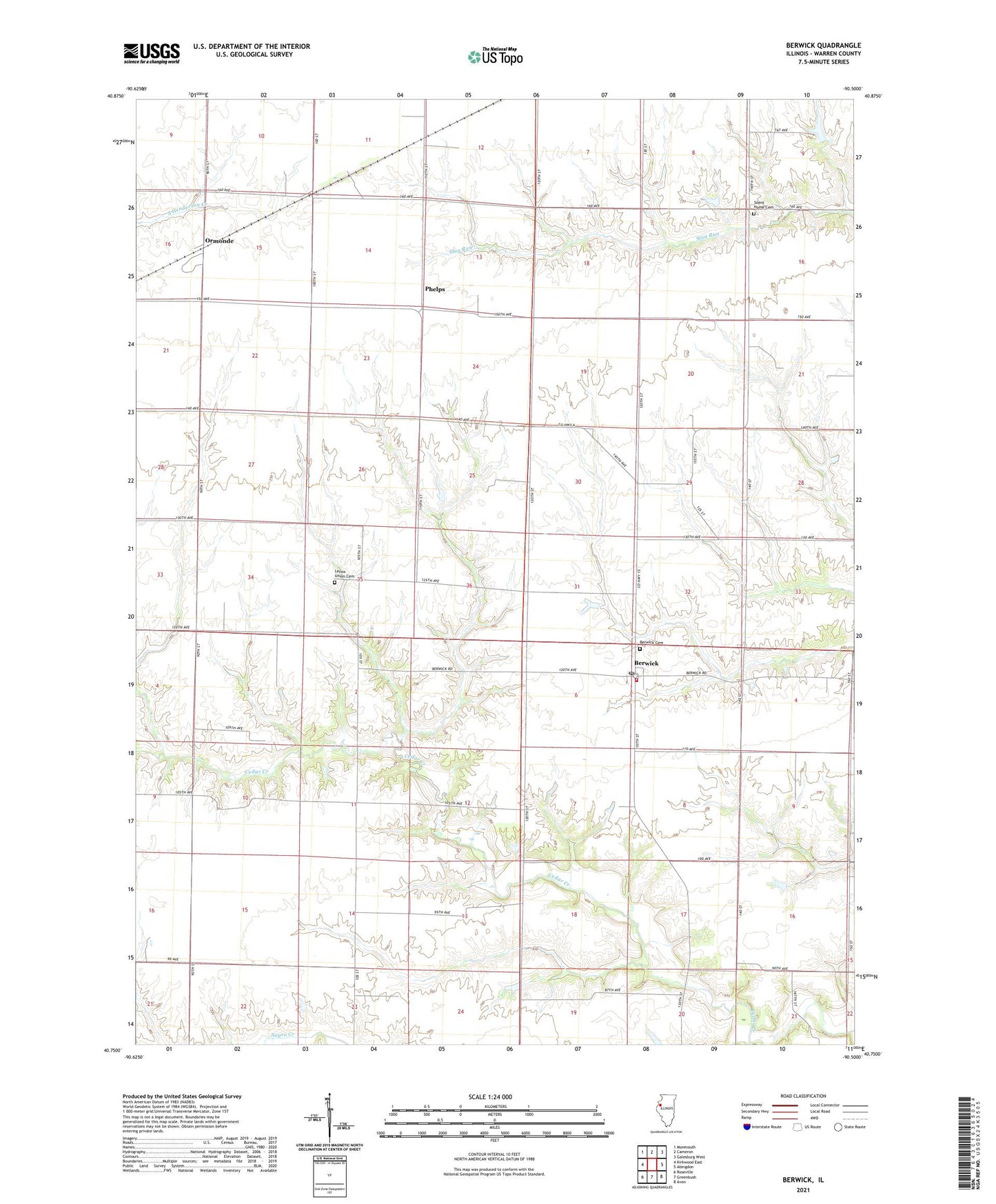 Berwick Illinois US Topo Map Image
