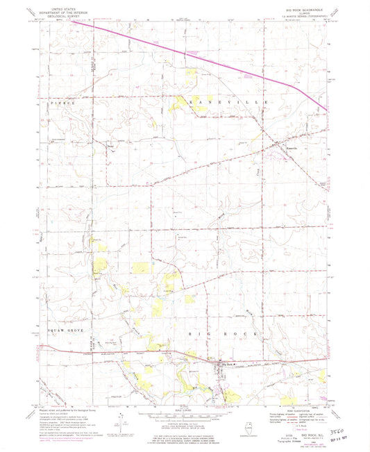 Classic USGS Big Rock Illinois 7.5'x7.5' Topo Map Image