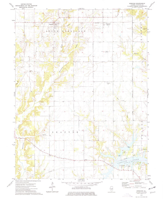 Classic USGS Bingham Illinois 7.5'x7.5' Topo Map Image
