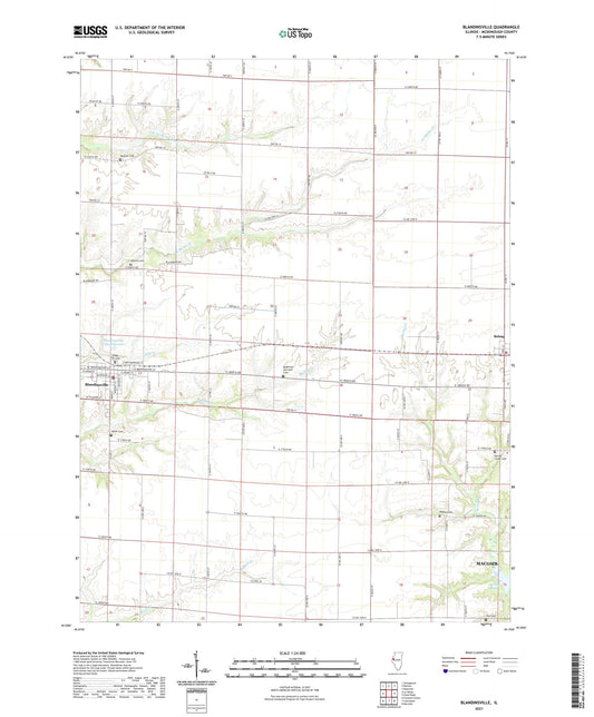 Blandinsville Illinois US Topo Map Image