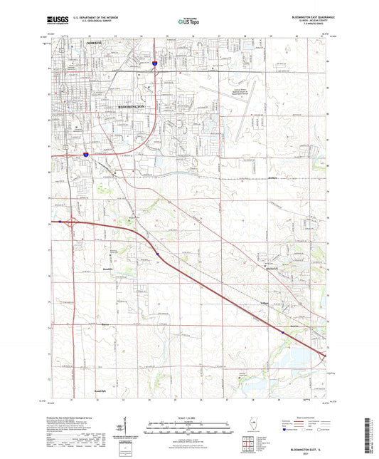 Bloomington East Illinois US Topo Map Image