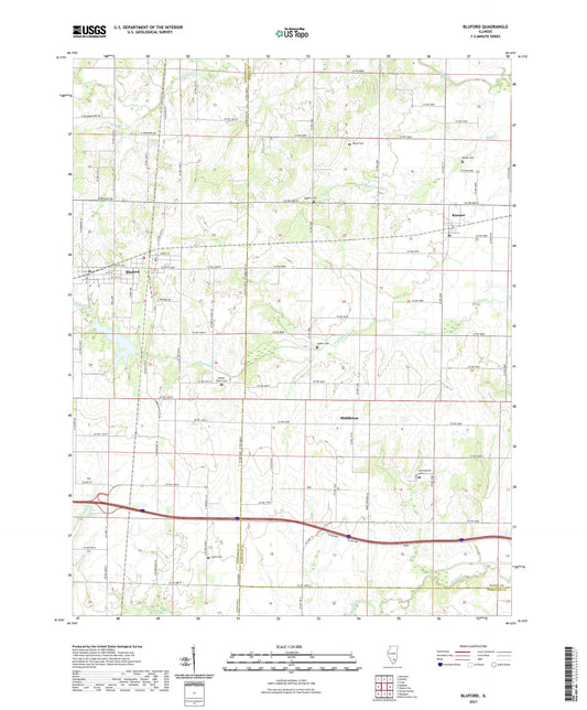 Bluford Illinois US Topo Map Image