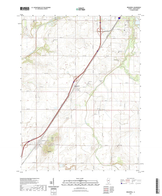 Broadwell Illinois US Topo Map Image
