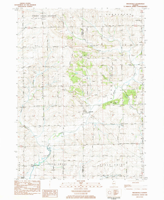 Classic USGS Brookville Illinois 7.5'x7.5' Topo Map Image