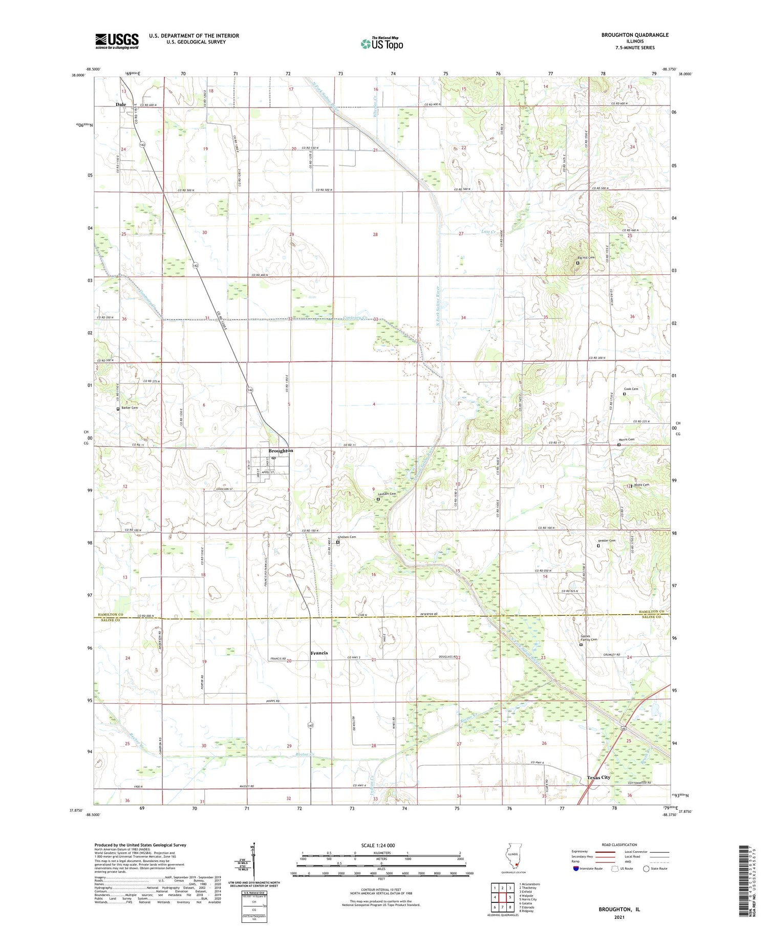 Broughton Illinois US Topo Map Image