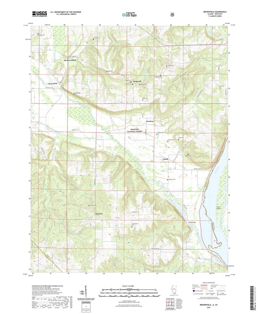 Brownfield Illinois US Topo Map Image