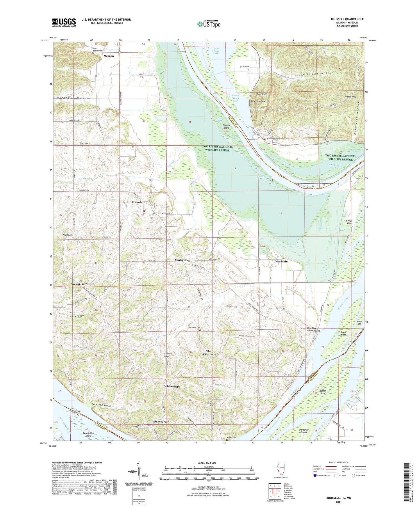 Brussels Illinois US Topo Map Image
