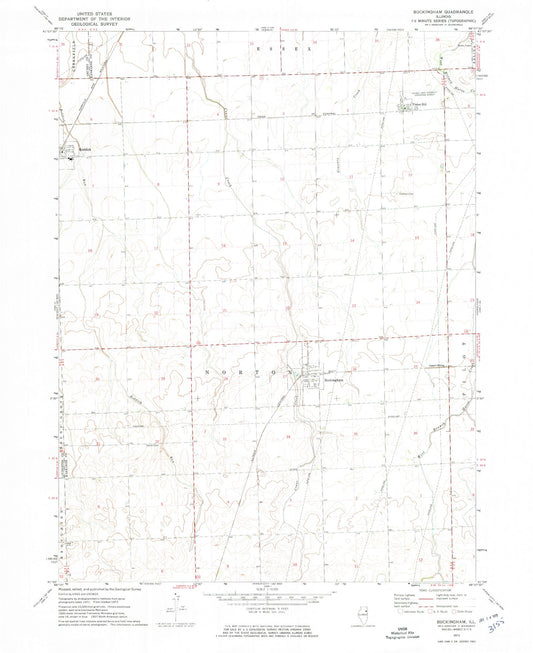 Classic USGS Buckingham Illinois 7.5'x7.5' Topo Map Image