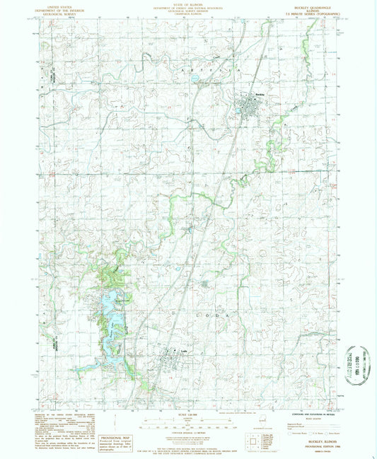 Classic USGS Buckley Illinois 7.5'x7.5' Topo Map Image