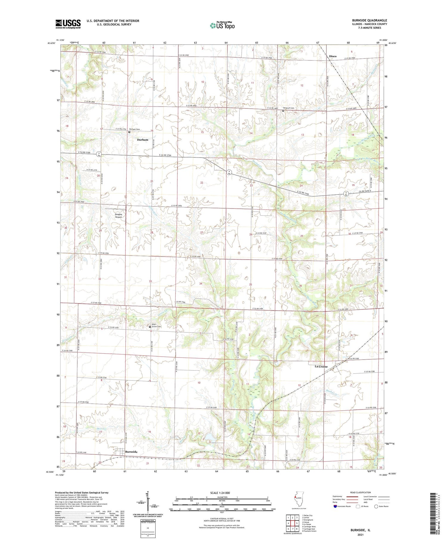 Burnside Illinois US Topo Map Image