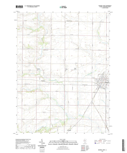 Bushnell West Illinois US Topo Map Image