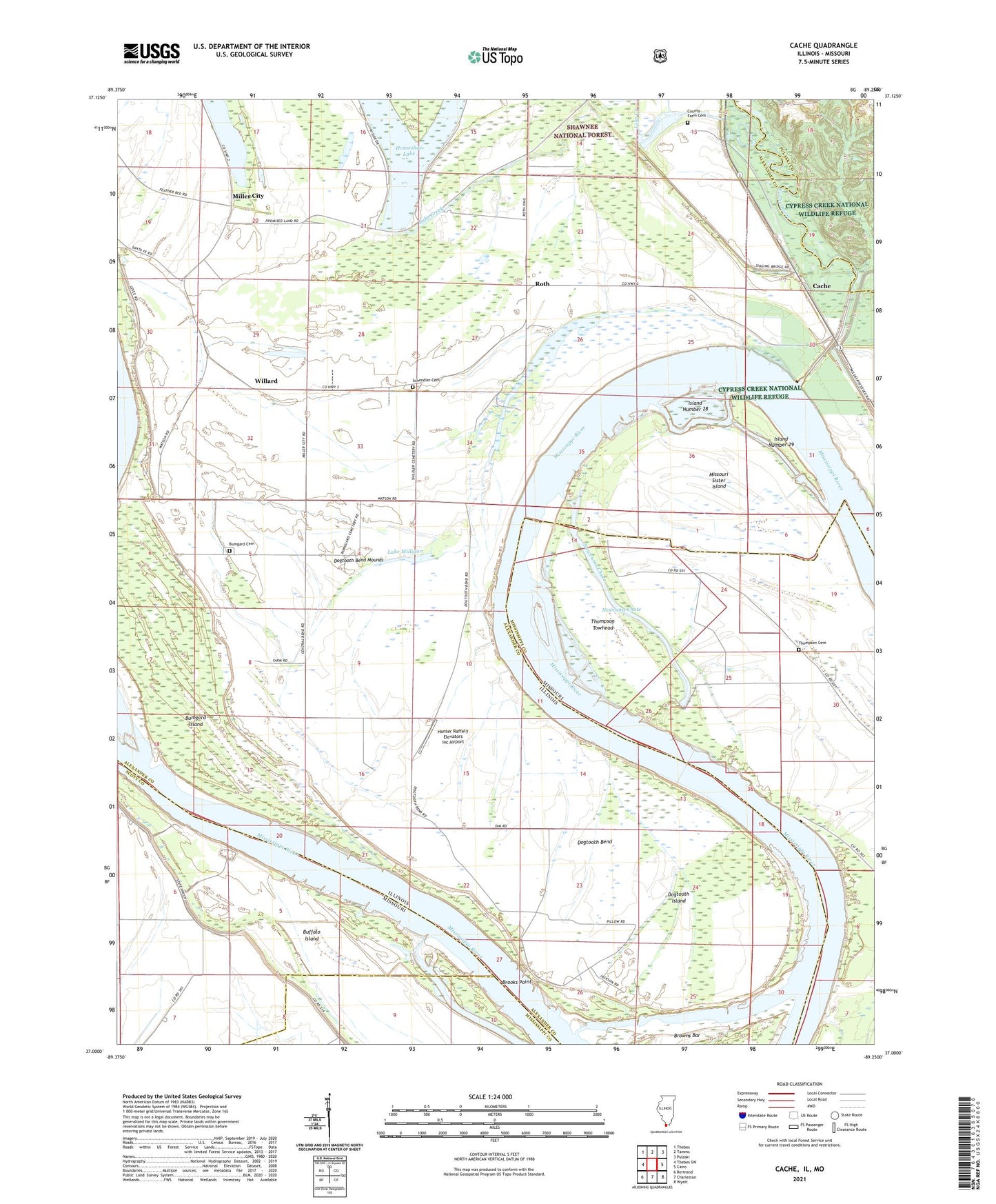 Cache Illinois US Topo Map Image