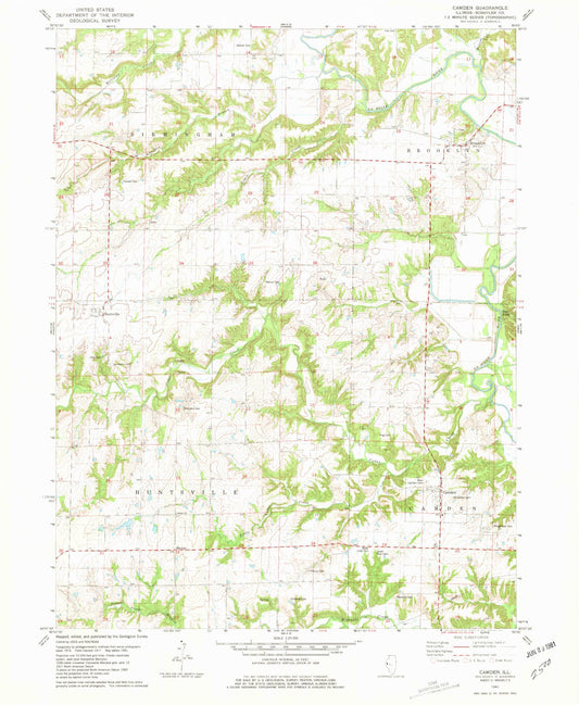 Classic USGS Camden Illinois 7.5'x7.5' Topo Map Image
