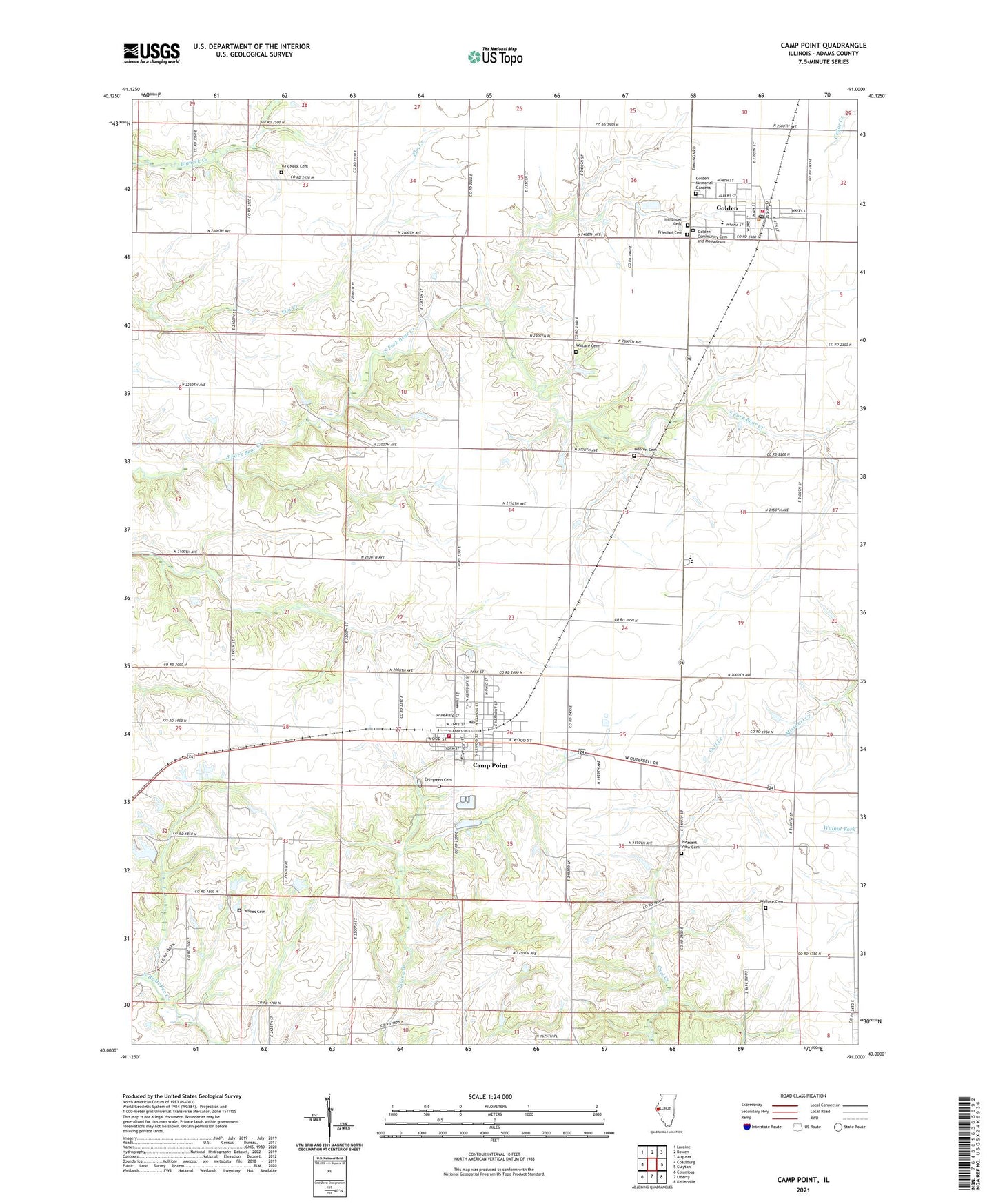 Camp Point Illinois US Topo Map Image
