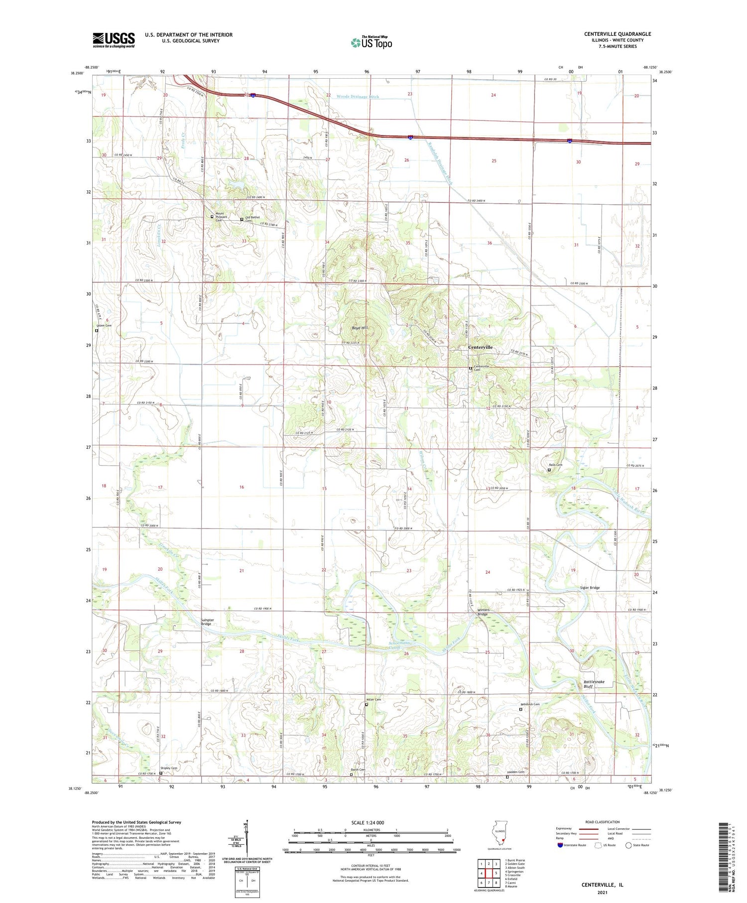 Centerville Illinois US Topo Map Image