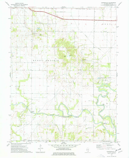 Classic USGS Centerville Illinois 7.5'x7.5' Topo Map Image