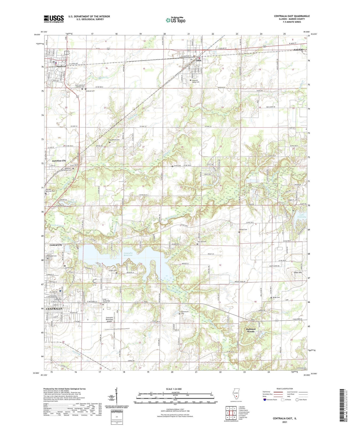 Centralia East Illinois US Topo Map Image