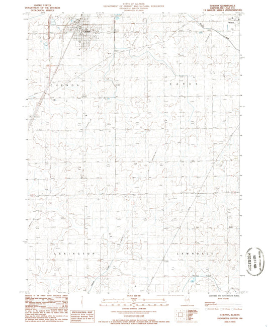 Classic USGS Chenoa Illinois 7.5'x7.5' Topo Map Image