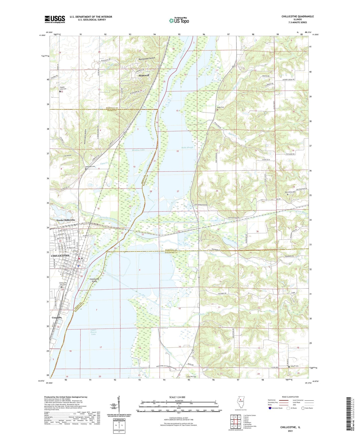 Chillicothe Illinois US Topo Map Image
