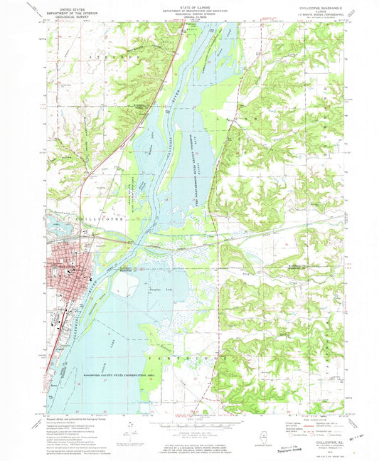 Classic USGS Chillicothe Illinois 7.5'x7.5' Topo Map Image