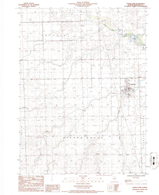 Classic USGS Cissna Park Illinois 7.5'x7.5' Topo Map Image