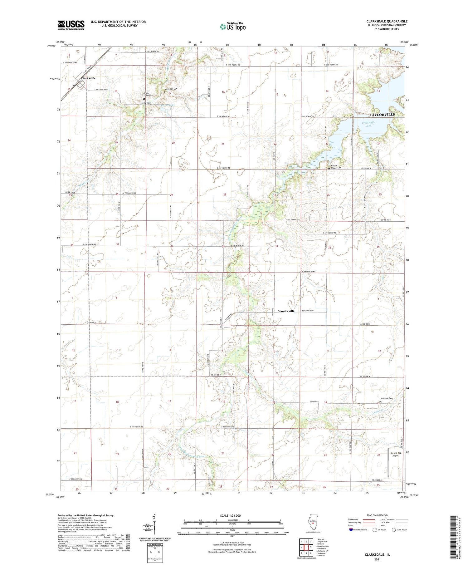 Clarksdale Illinois US Topo Map Image