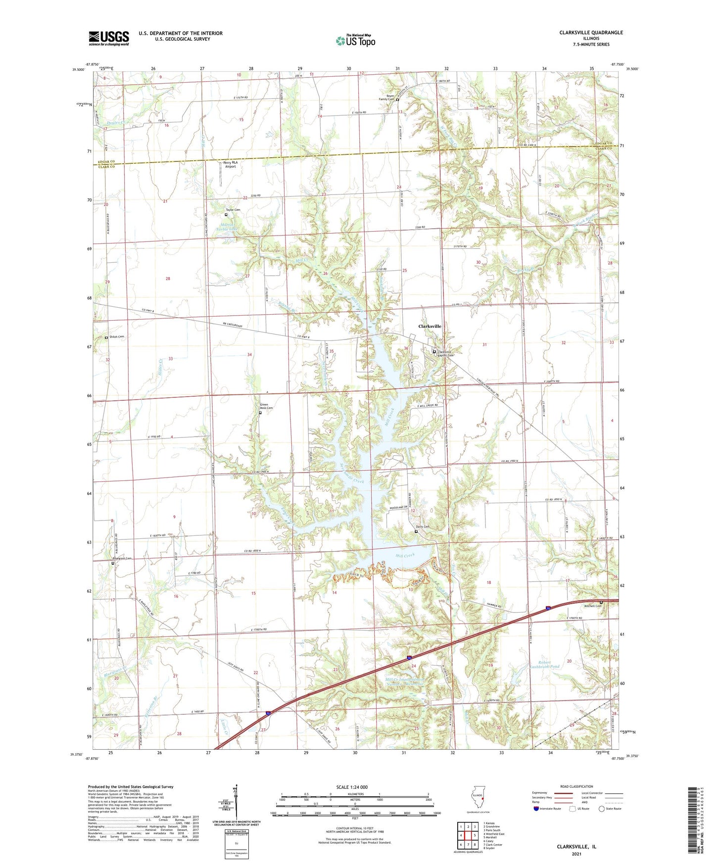 Clarksville Illinois US Topo Map Image