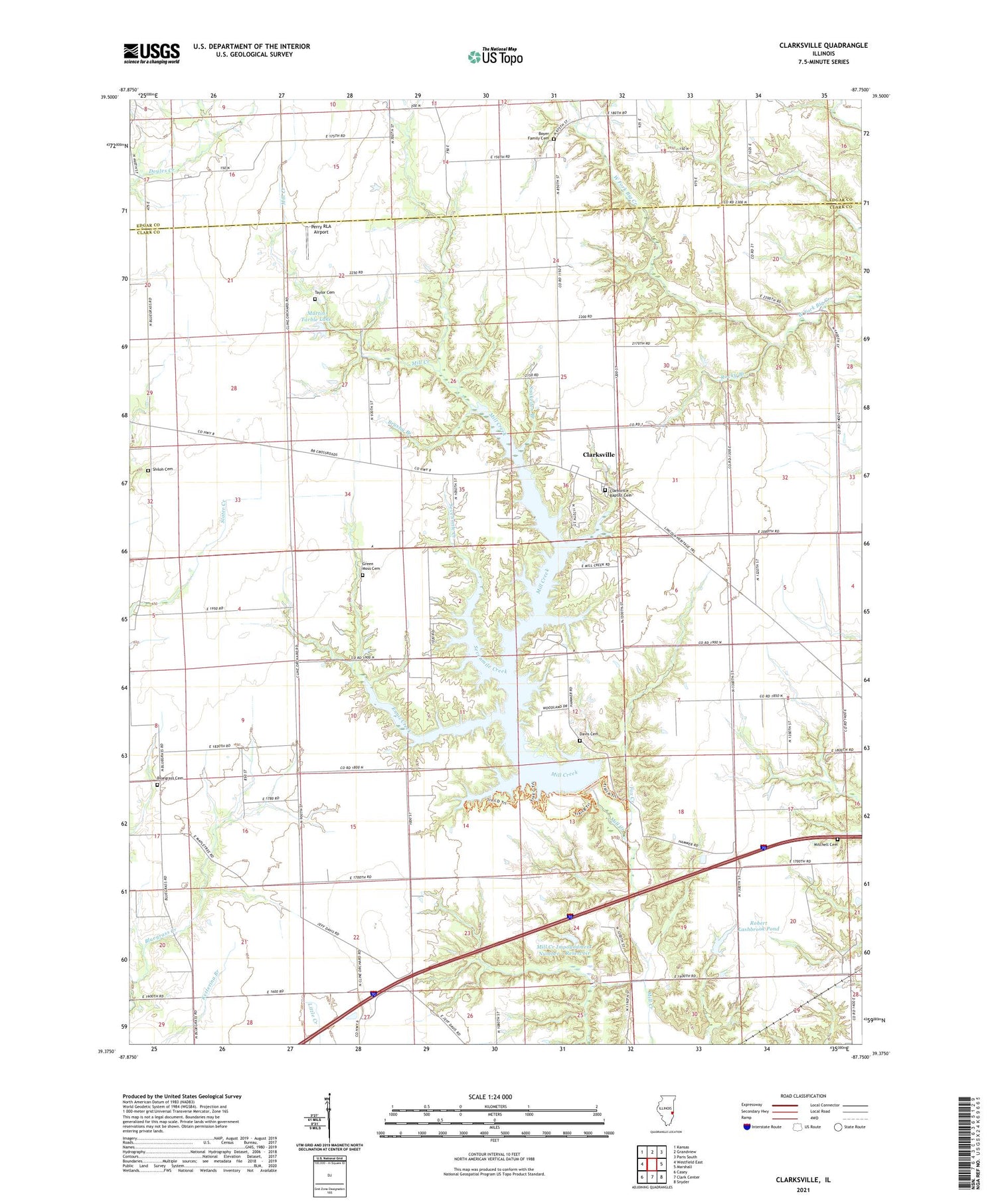 Clarksville Illinois US Topo Map Image