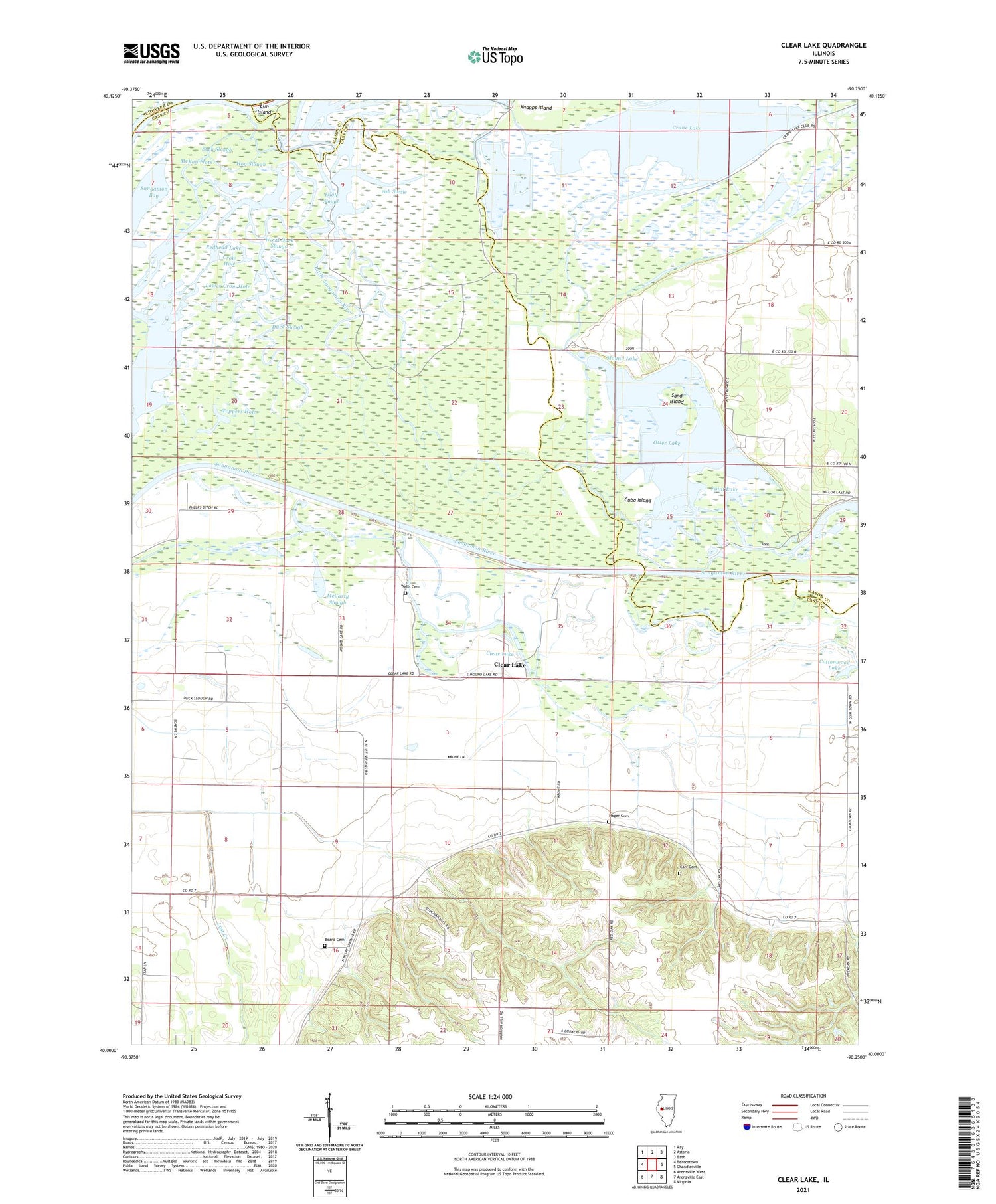 Clear Lake Illinois US Topo Map Image
