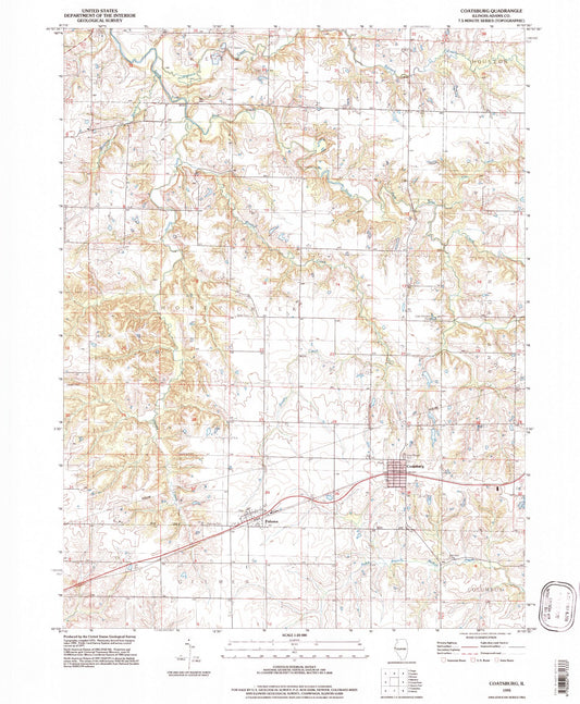 Classic USGS Coatsburg Illinois 7.5'x7.5' Topo Map Image