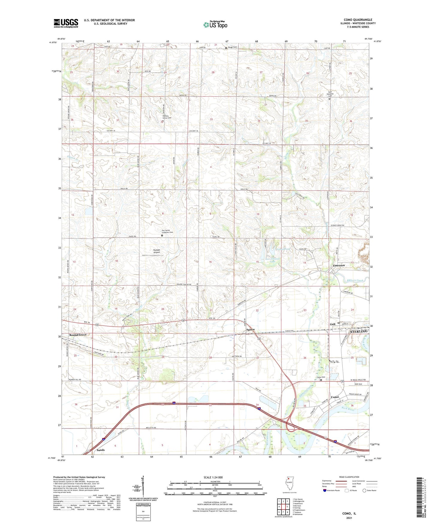 Como Illinois US Topo Map Image