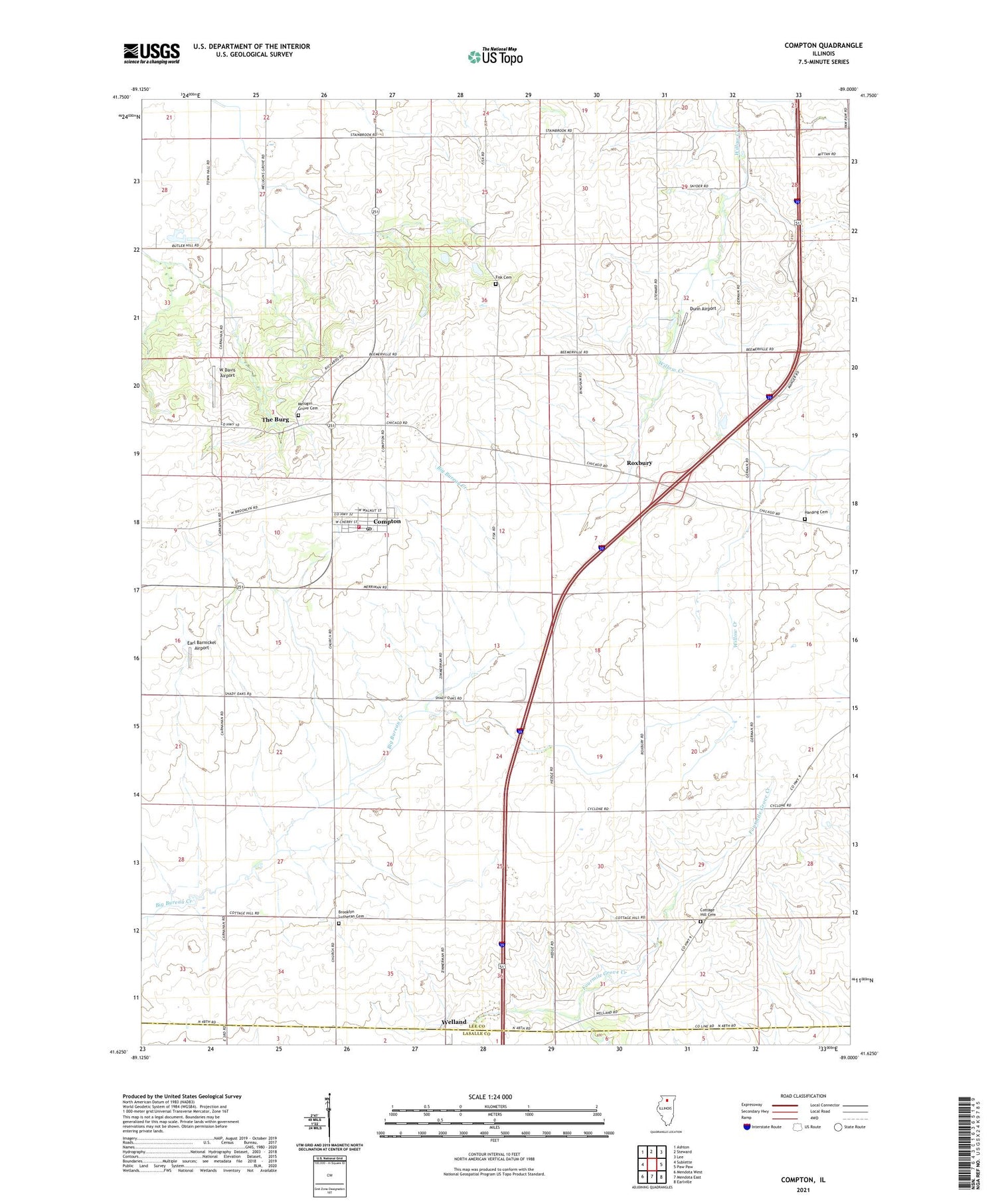 Compton Illinois US Topo Map Image