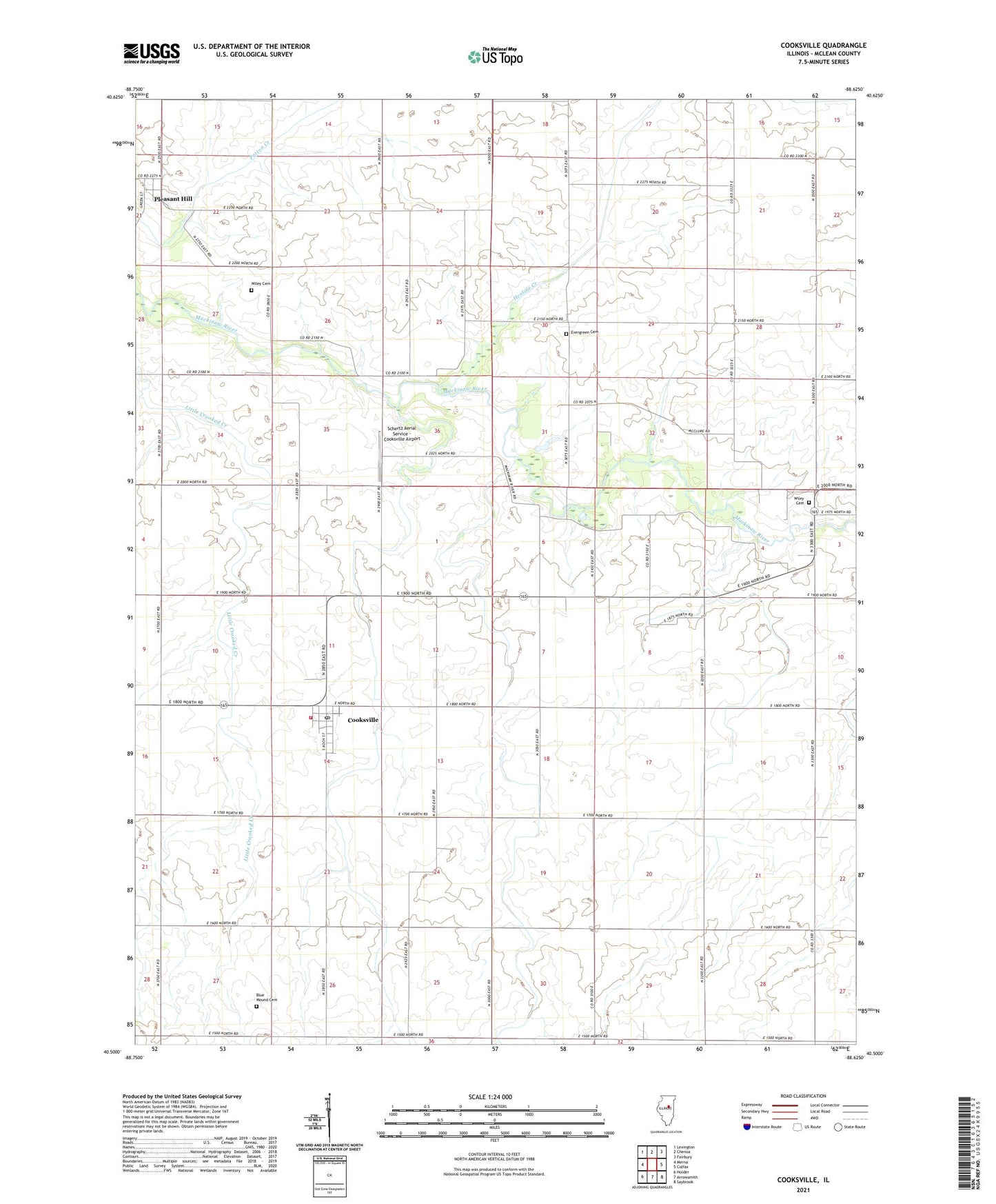 Cooksville Illinois US Topo Map Image
