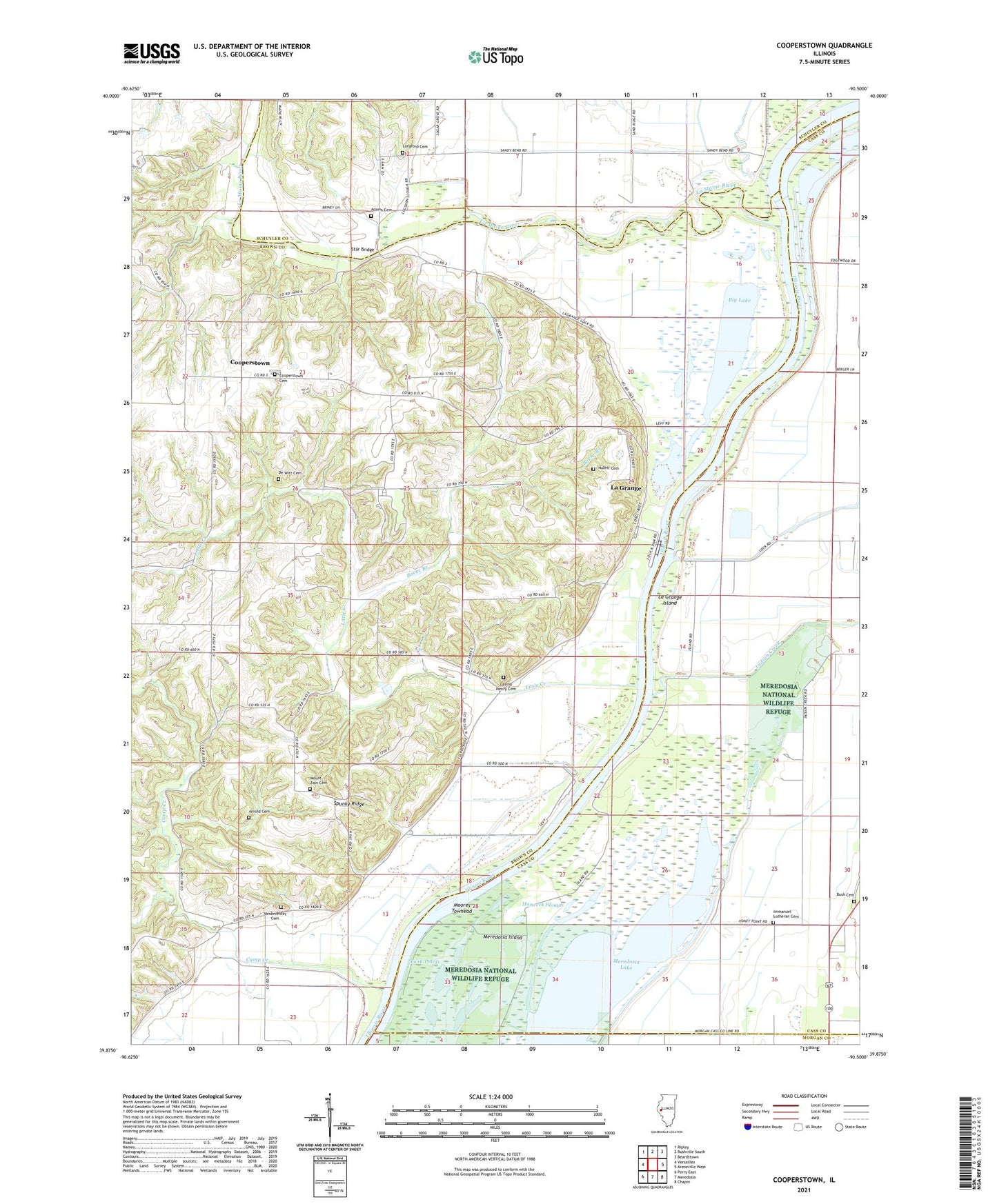 Cooperstown Illinois US Topo Map Image