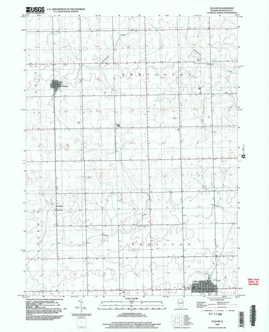 Classic USGS Cullom Illinois 7.5'x7.5' Topo Map Image