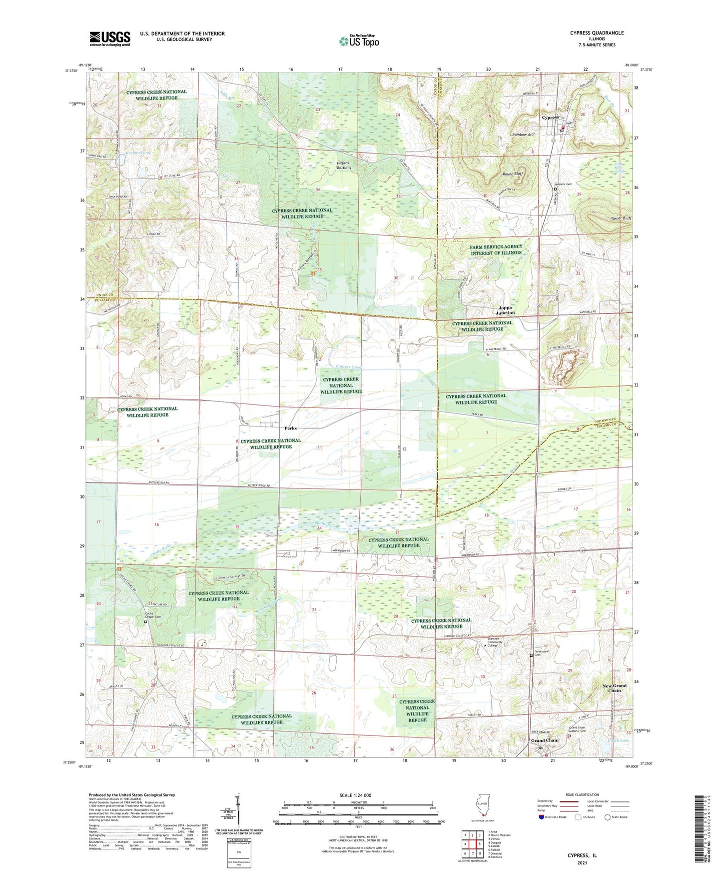 Cypress Illinois US Topo Map Image