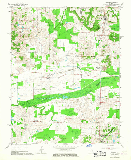 Classic USGS Cypress Illinois 7.5'x7.5' Topo Map Image
