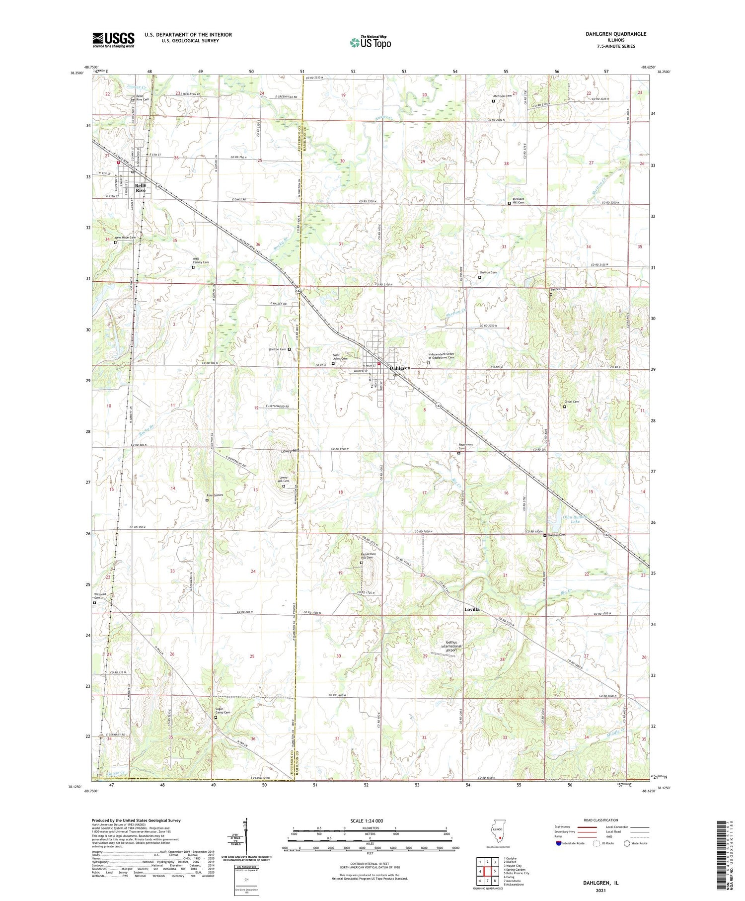Dahlgren Illinois US Topo Map Image