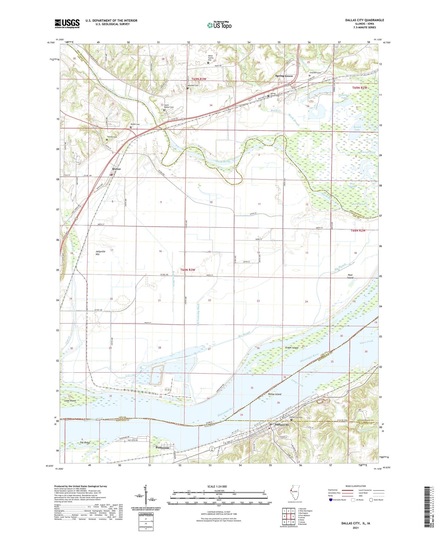 Dallas City Illinois US Topo Map Image