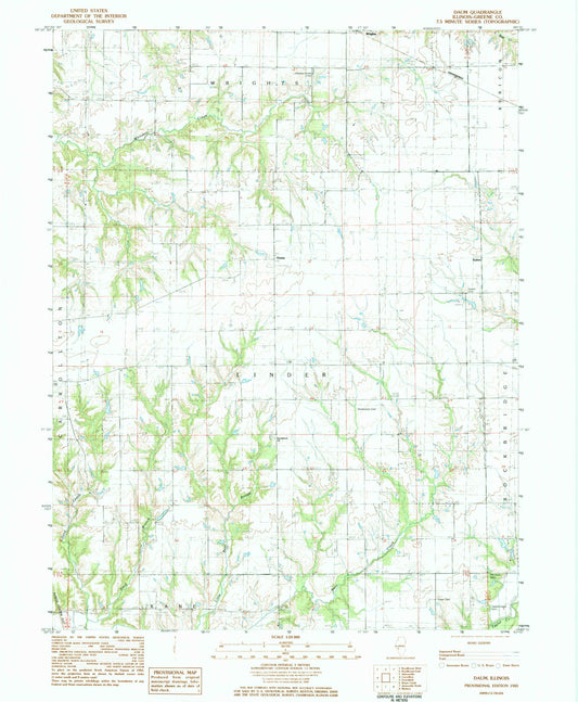 Classic USGS Daum Illinois 7.5'x7.5' Topo Map Image