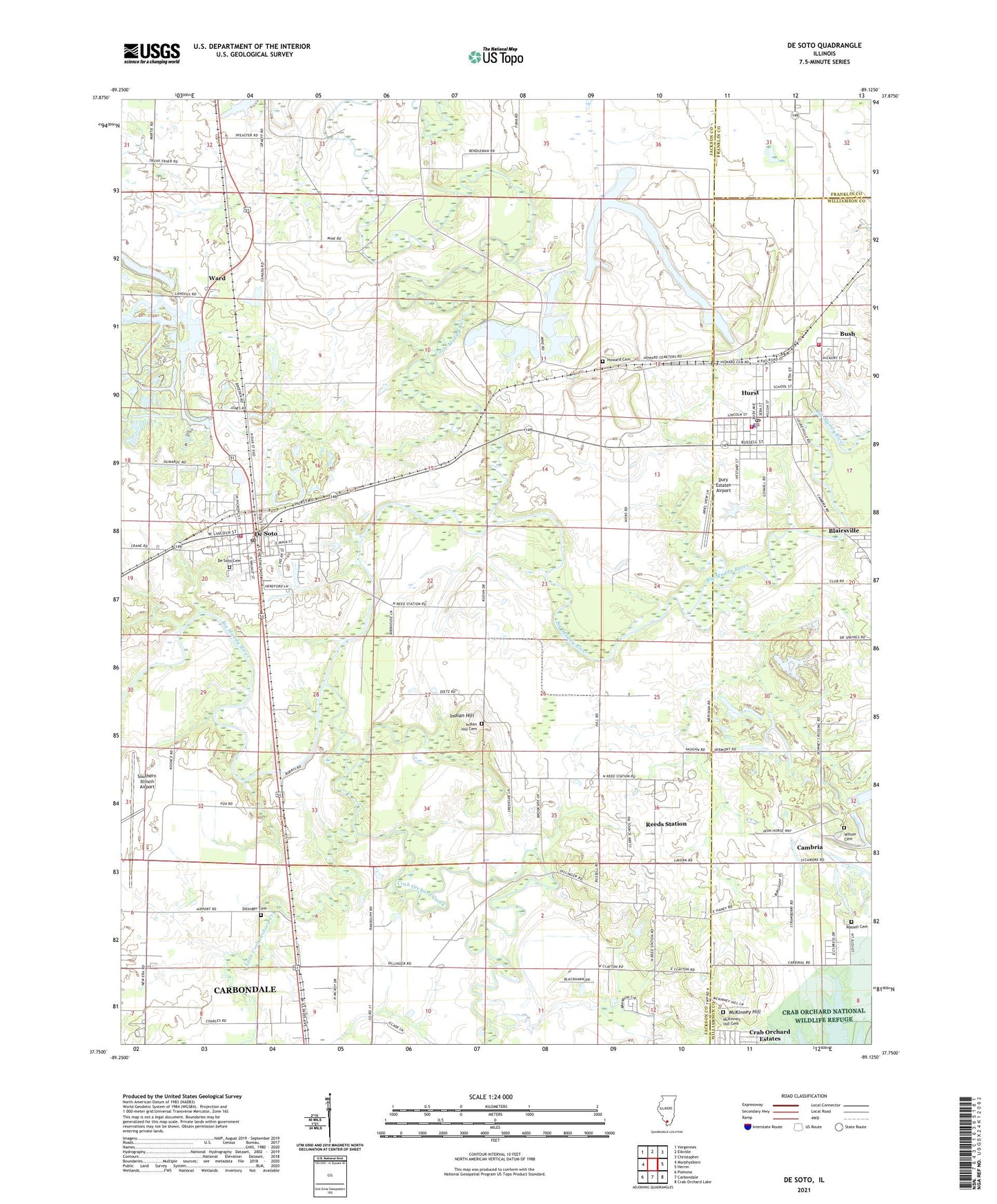 De Soto Illinois US Topo Map Image