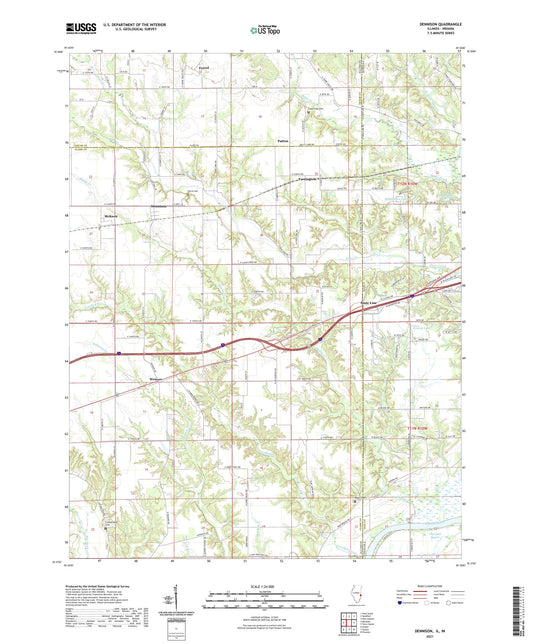 Dennison Illinois US Topo Map Image